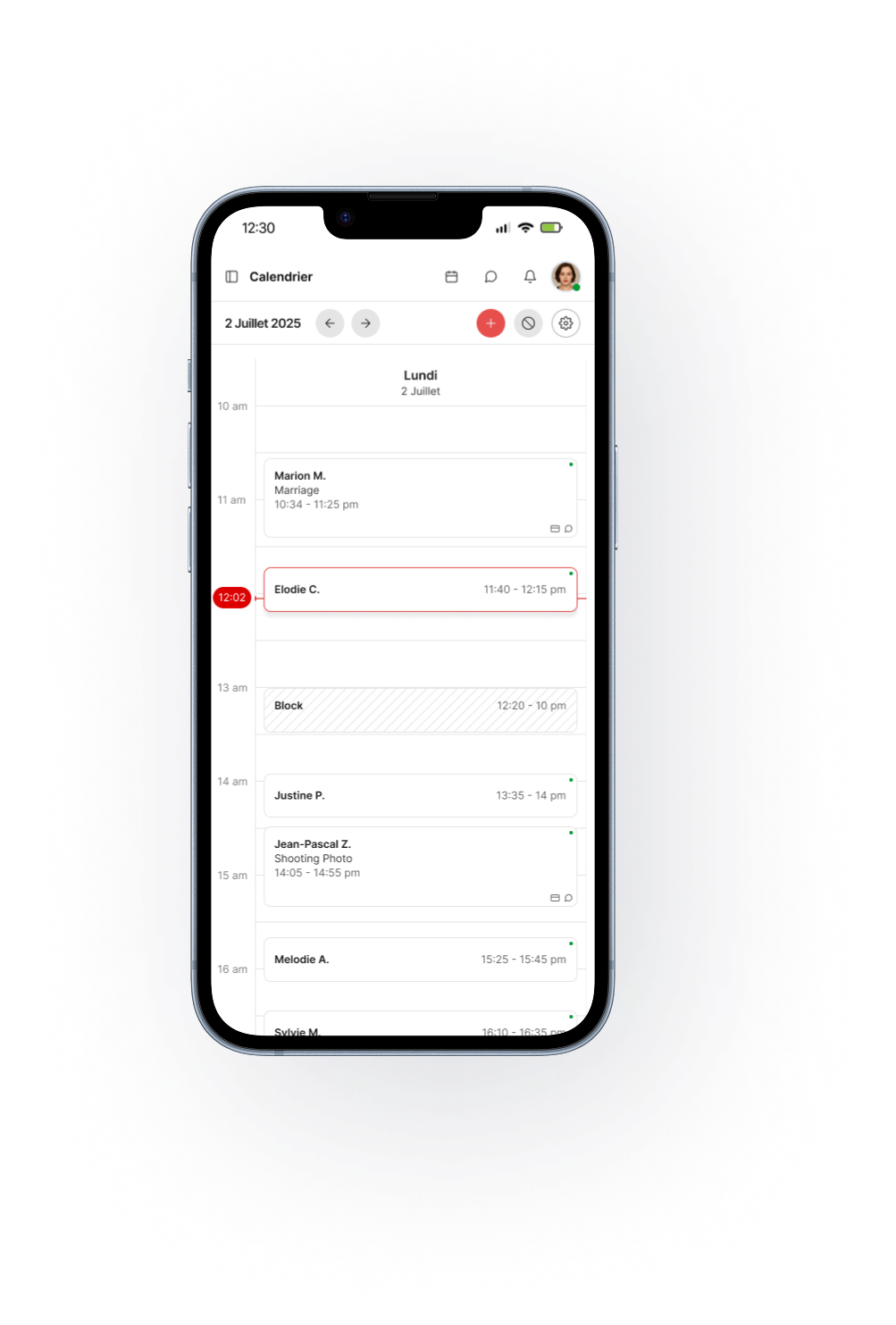 Calendrier version Mobile